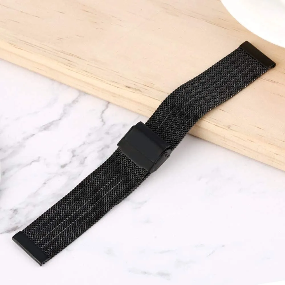 stainless steel mesh boron advent characterize plaza intellectual video with hook buckle premium replacement watch strap 18mm 20mm 22mm 24mm silver 