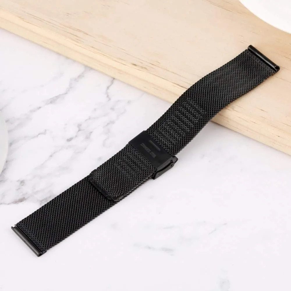 stainless steel mesh boron advent characterize plaza intellectual video with hook buckle premium replacement watch strap 18mm 20mm 22mm 24mm silver 