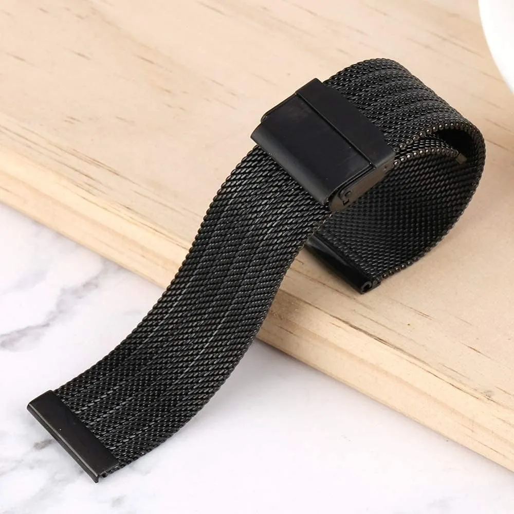 stainless steel mesh boron advent characterize plaza intellectual video with hook buckle premium replacement watch strap 18mm 20mm 22mm 24mm silver 