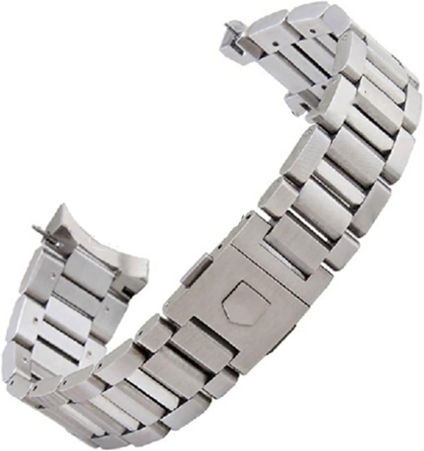 Stainless steel occupation smile germinate Watchband Bracelets Curved end Solid Link 22mm for TAG heuer steel watch men straps Silver black 