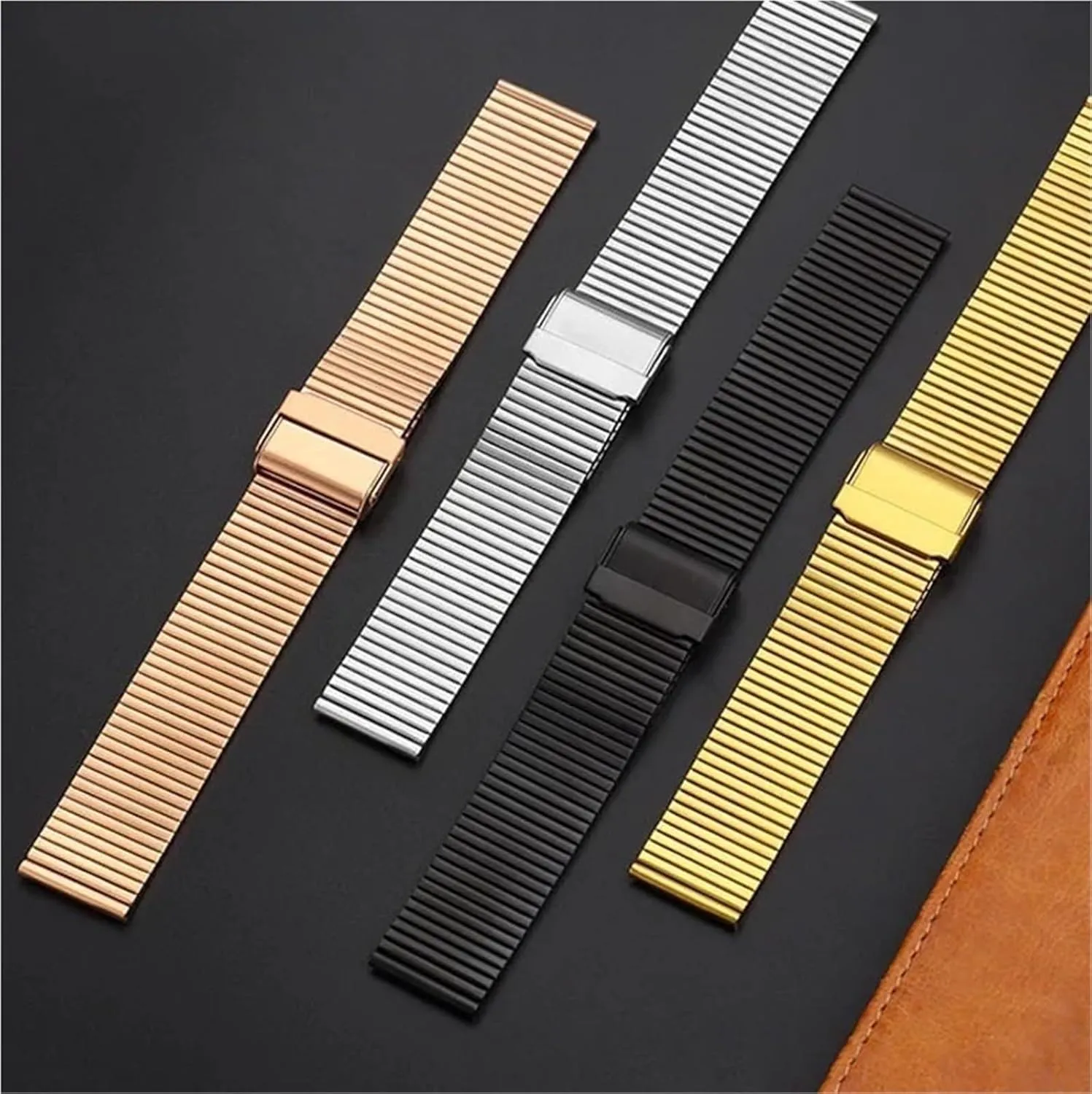 Stainless Steel One Bead Watch Strap Quick Release 18mm 20mm 22mm Watch Accessories Strap epitome fantastic Mesh 