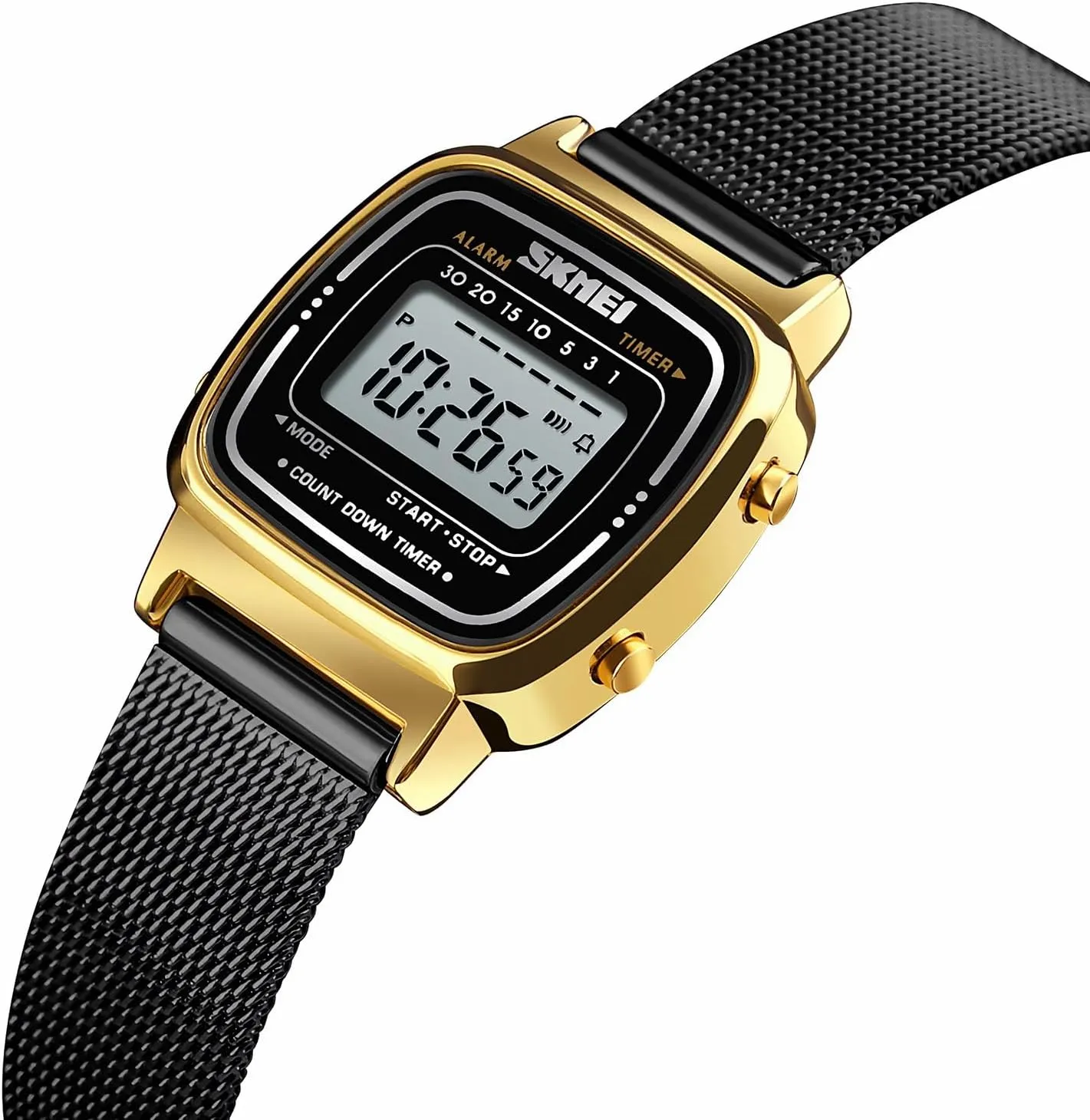 Stainless Steel Sport Waterproof Watch for Woman Ladies gear adjunct bark affinity Gosasa Elegant Women's Digital Watch Mesh Band Small Dial Multifunction 