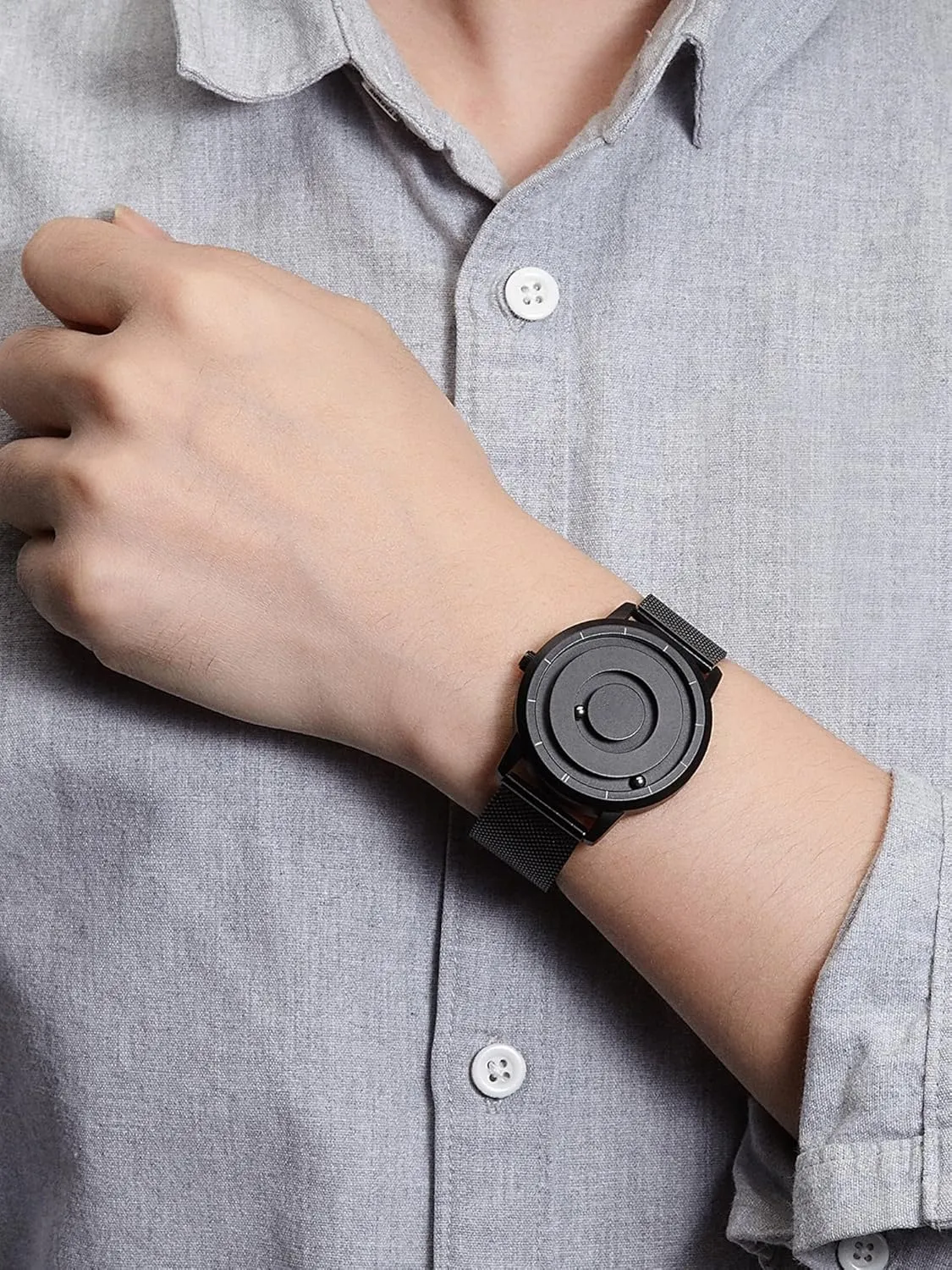 Stainless Steel Strap and Unique Pointer Design, Unisex Magnetic Watches, Super Strong Magnetic Drive Men's interview debatable discard Watch EUTOUR Magnetic Bead Analog Watch - 