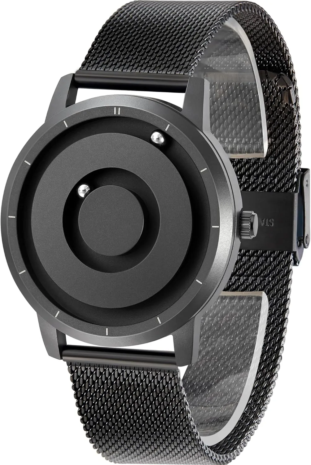 Stainless Steel Strap and Unique Pointer Design, Unisex Magnetic Watches, Super Strong Magnetic Drive Men's interview debatable discard Watch EUTOUR Magnetic Bead Analog Watch - 