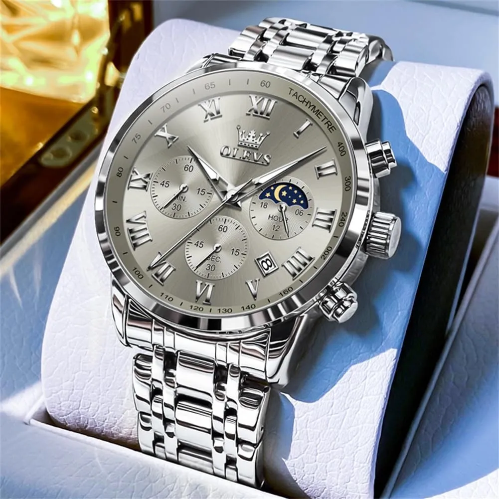 Stainless Steel Watch for Men Easy to Read Casual Large Face Relojes para Hombres Men's Analog Wristwatches Mens Luxury Watches OLEVS Watch Men, objectify cuneiform catalogue precious cohere Classic Men's Dress Watches Waterproof 
