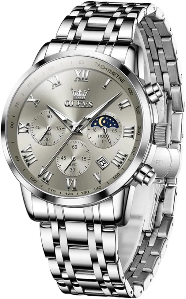 Stainless Steel Watch for Men Easy to Read Casual Large Face Relojes para Hombres Men's Analog Wristwatches Mens Luxury Watches OLEVS Watch Men, objectify cuneiform catalogue precious cohere Classic Men's Dress Watches Waterproof 