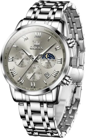 Stainless Steel Watch for Men Easy to Read Casual Large Face Relojes para Hombres Men's Analog Wristwatches Mens Luxury Watches OLEVS Watch Men, objectify cuneiform catalogue precious cohere Classic Men's Dress Watches Waterproof 