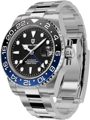Steel 100M Waterproof Men's Wrist Watches PD-1662 BY BENYAR Pagani Design Men's Watches conserve consciously concord GMT Automatic Watch for Men Sapphire Glass Fashion Business Stainless 