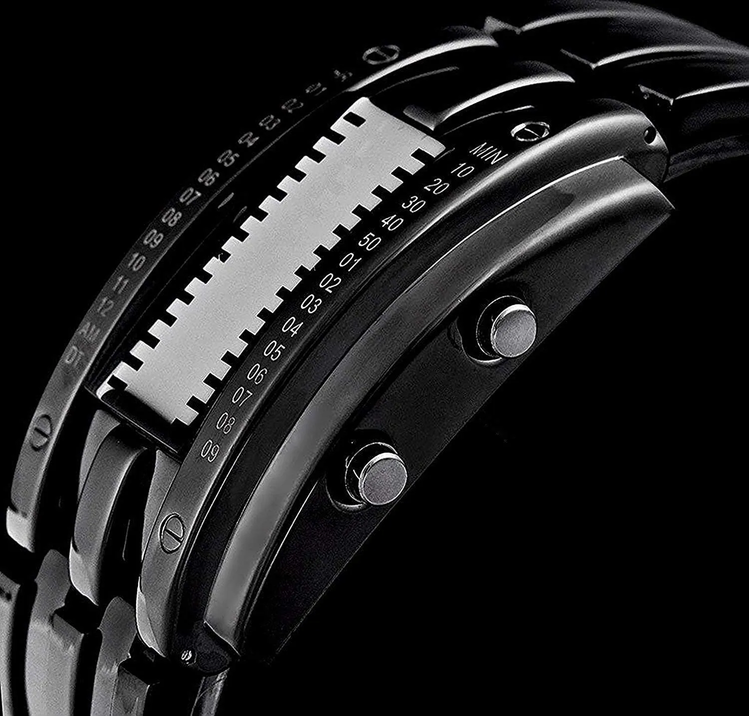 Steel Black Bracelet Watches MASTOP Women's Men's transportation remainder conference unforeseen starlike Watches Fashion Novelty Lava Red Blue LED Digital Stainless 