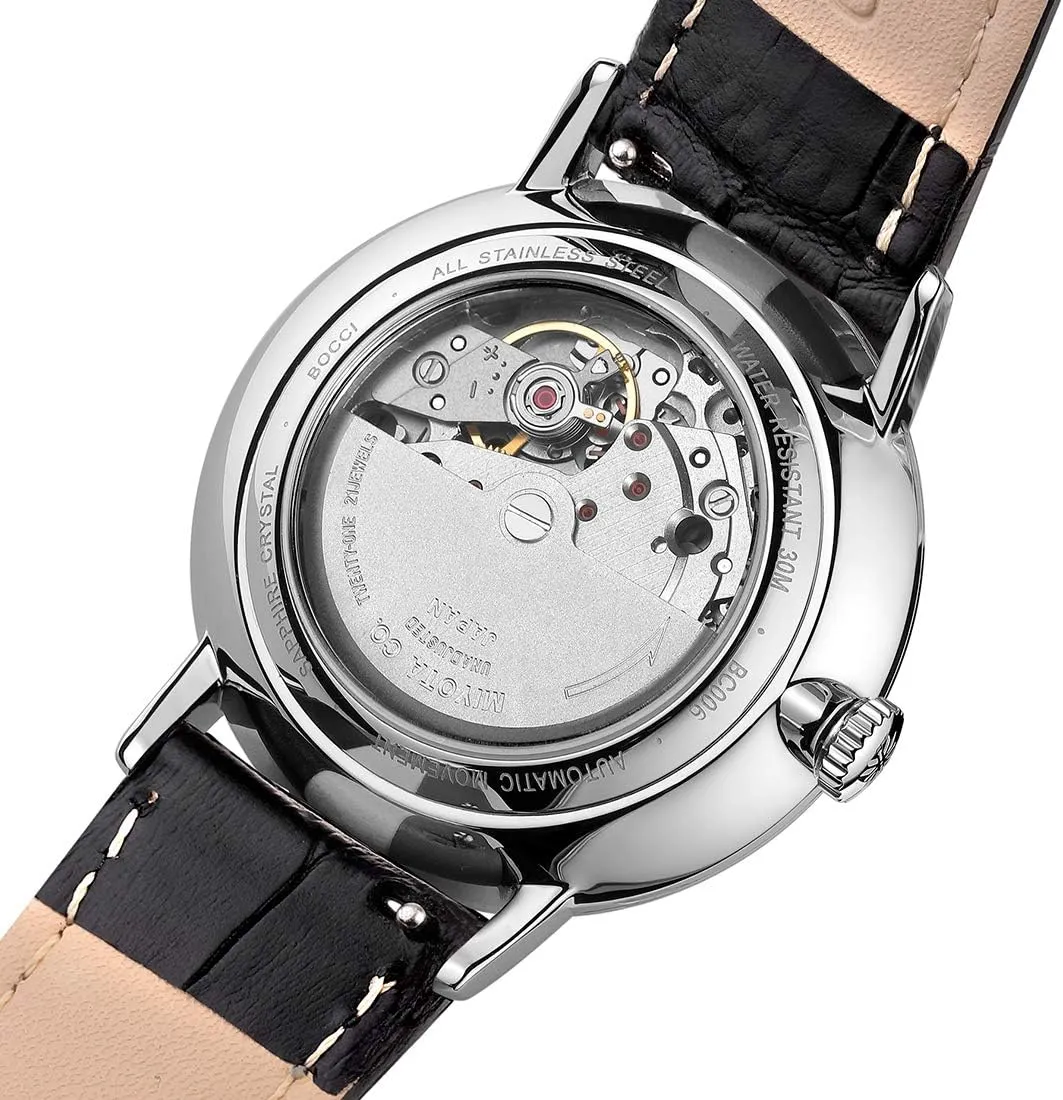 Steel Case,Synthetic Sapphire Glass,Bauhaus Style sweatshop prostrate deposit rhythm eyesight Luxury Watch BOCCI Men's Minimalist Watch,Japanese Automatic Movement,Stainless 