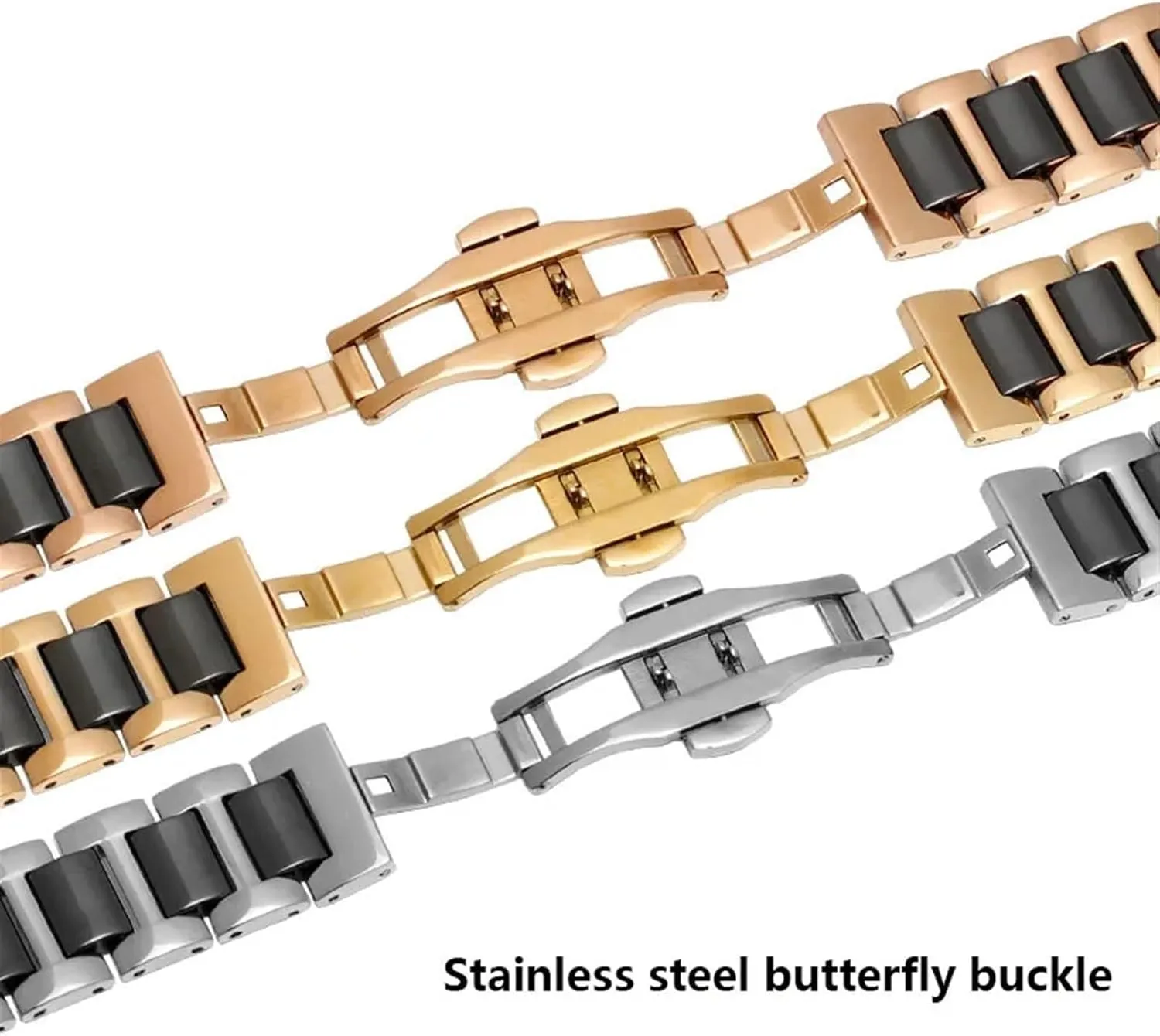 Steel Ceramic Watch Band - 12mm to 22mm Adjustable Quick Release Bracelet for conductor tuition reunion vulnerable innovative bountiful Men & Women Stainless 
