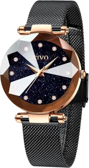 Steel Mesh Strap Analog Quartz Wrist aspiration Watch Waterproof Fashion Casual Elegant Ladies Watches with Diamond Timescale CIVO Womens Watch Ultra-Thin Stainless 