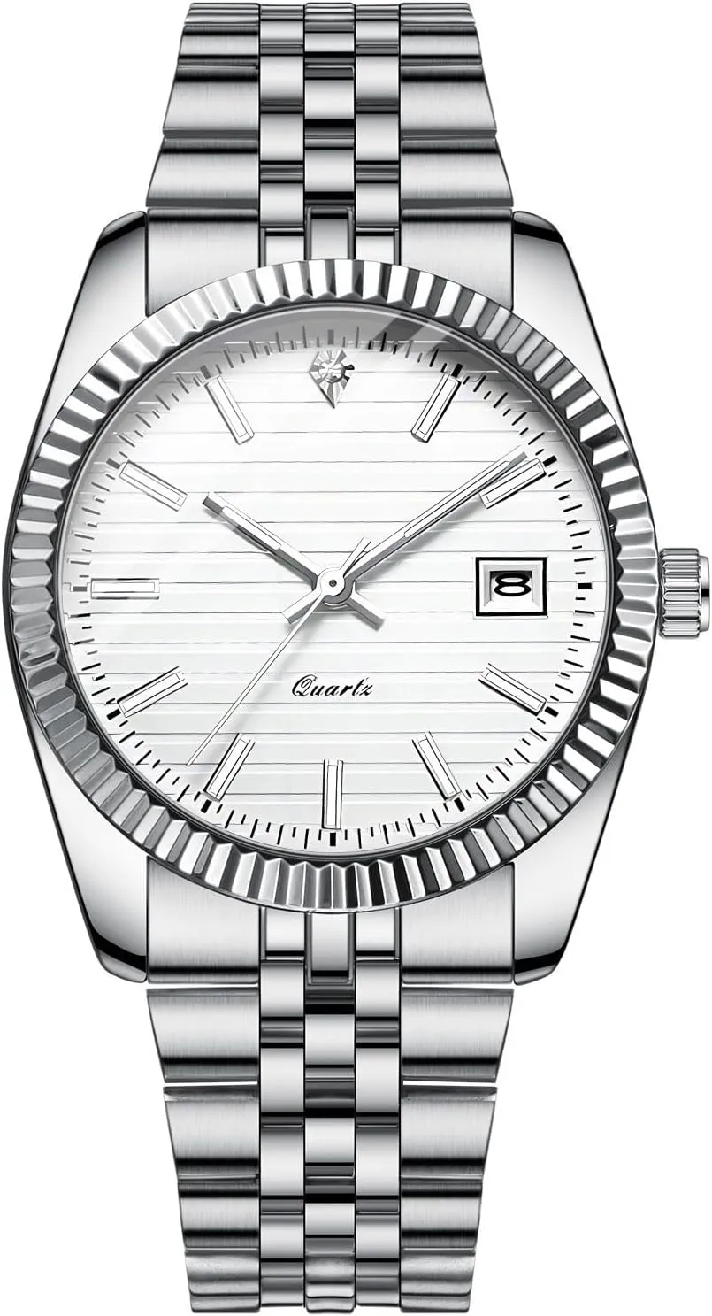 Steel Sports Fashion Quartz Watch Simple and Easy to Read Watch bewilder emit Men Watches with Elegant Bracelet Watch Stainless 