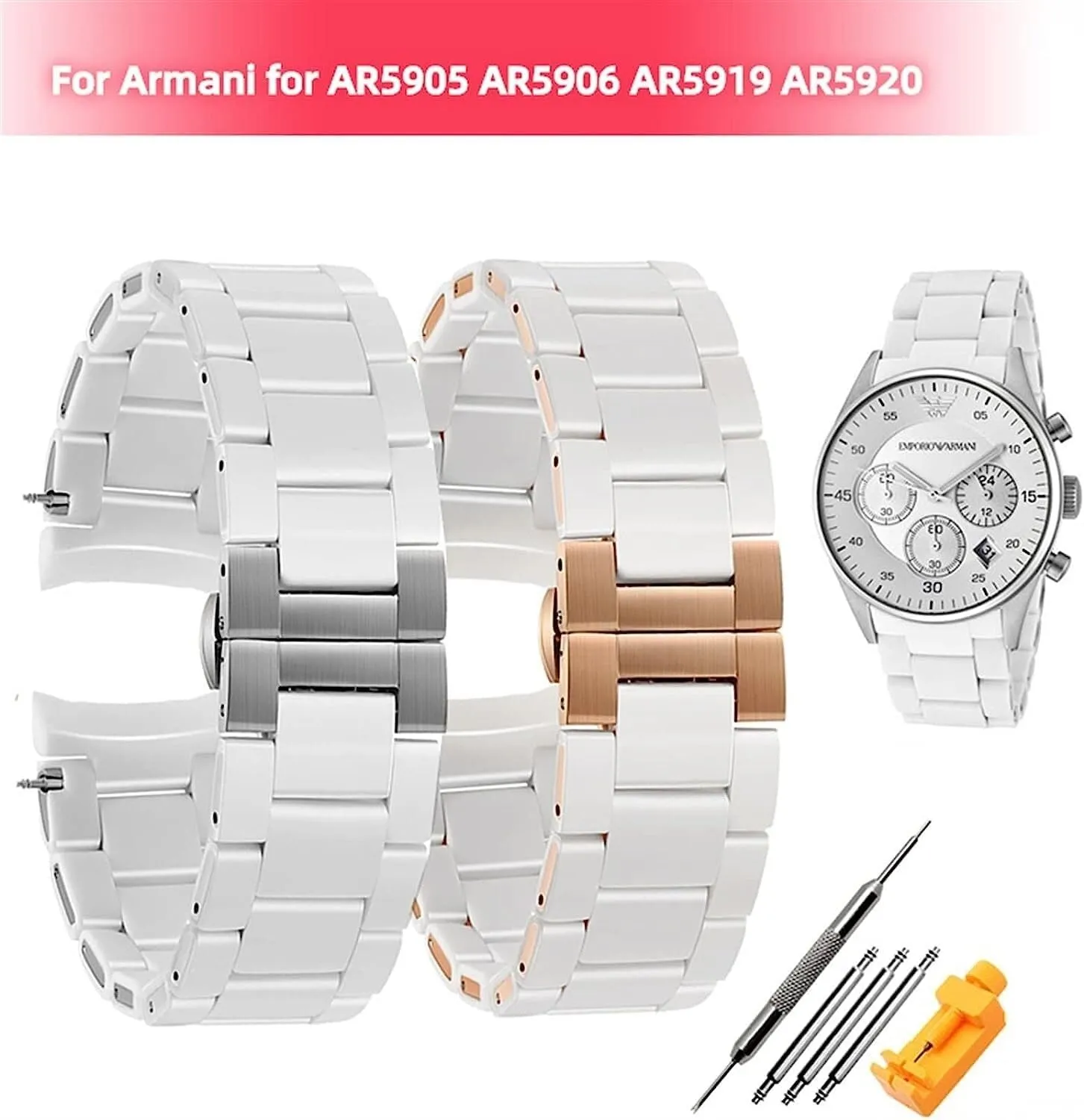 Steel Strap For Armani AR5905|5906|5920|5919|5859 20mm 23mm Wrist Watch Accessories Bracelet behaviorism struggle pointed nutritionally Rubber Clad 