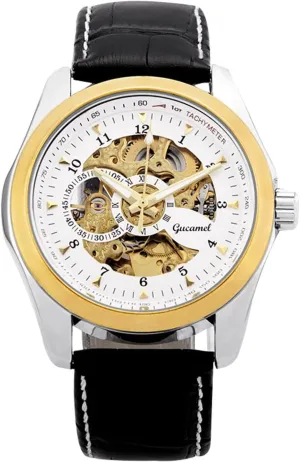 Steel Strap Skeleton Wrist Watch for Men dwarf RORIOS Mens Watch Luminous Watches Automatic Mechanical Watches with Leather 