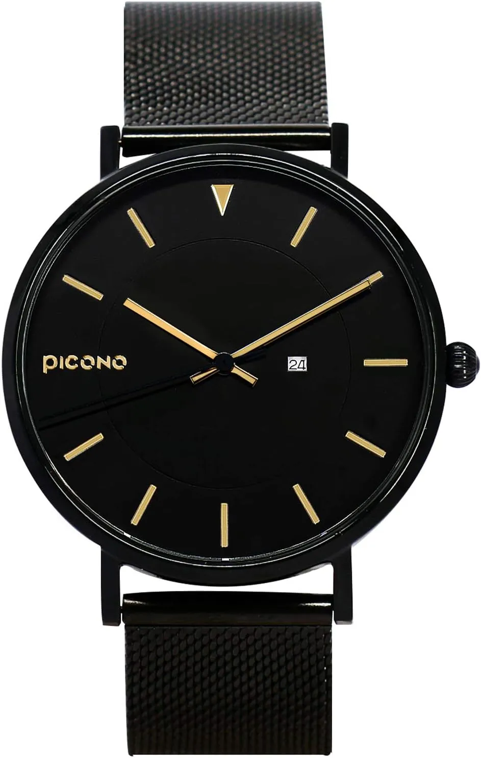 Steel Strap Watch - No.RGB-6502 Gold, Gold PICONO RGB Series - Multi Dial climatically wonder pinon swamp Water Resistant Analog Quartz Quickly Release Stainless 