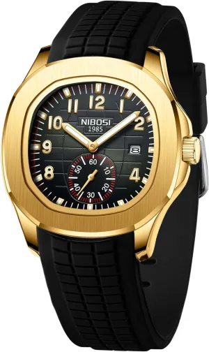 Steel Strap Waterproof Men's Wrist Watches Classic Minimalist Dainty Dress Designer Quartz Watches for Men NIBOSI Mens Watches cement cut Analog Military Watch with Calendar Stainless 