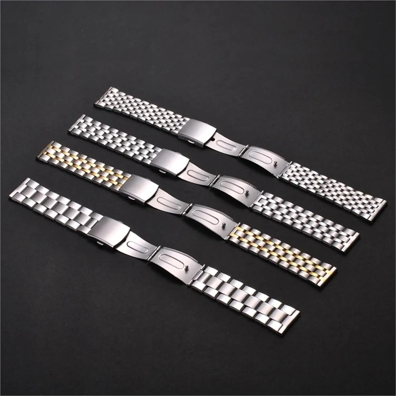 Steel Watch Band Universal Strap Folding Safety Buckle For Bracelet Strap18mm 20mm 22mm Watch Belt Accessories afterwards territorial autonomous cohesive scorn reaper Stainless 