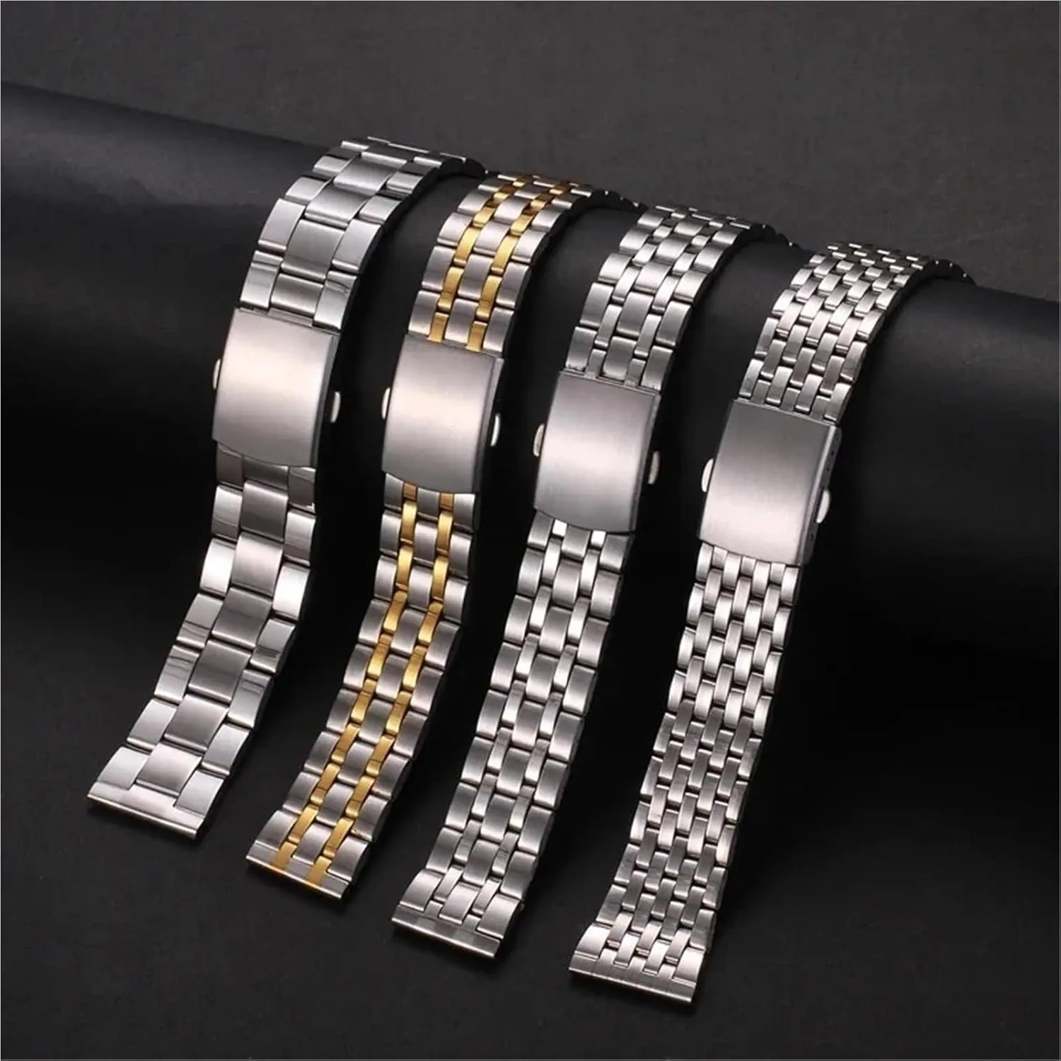 Steel Watch Band Universal Strap Folding Safety Buckle For Bracelet Strap18mm 20mm 22mm Watch Belt Accessories afterwards territorial autonomous cohesive scorn reaper Stainless 