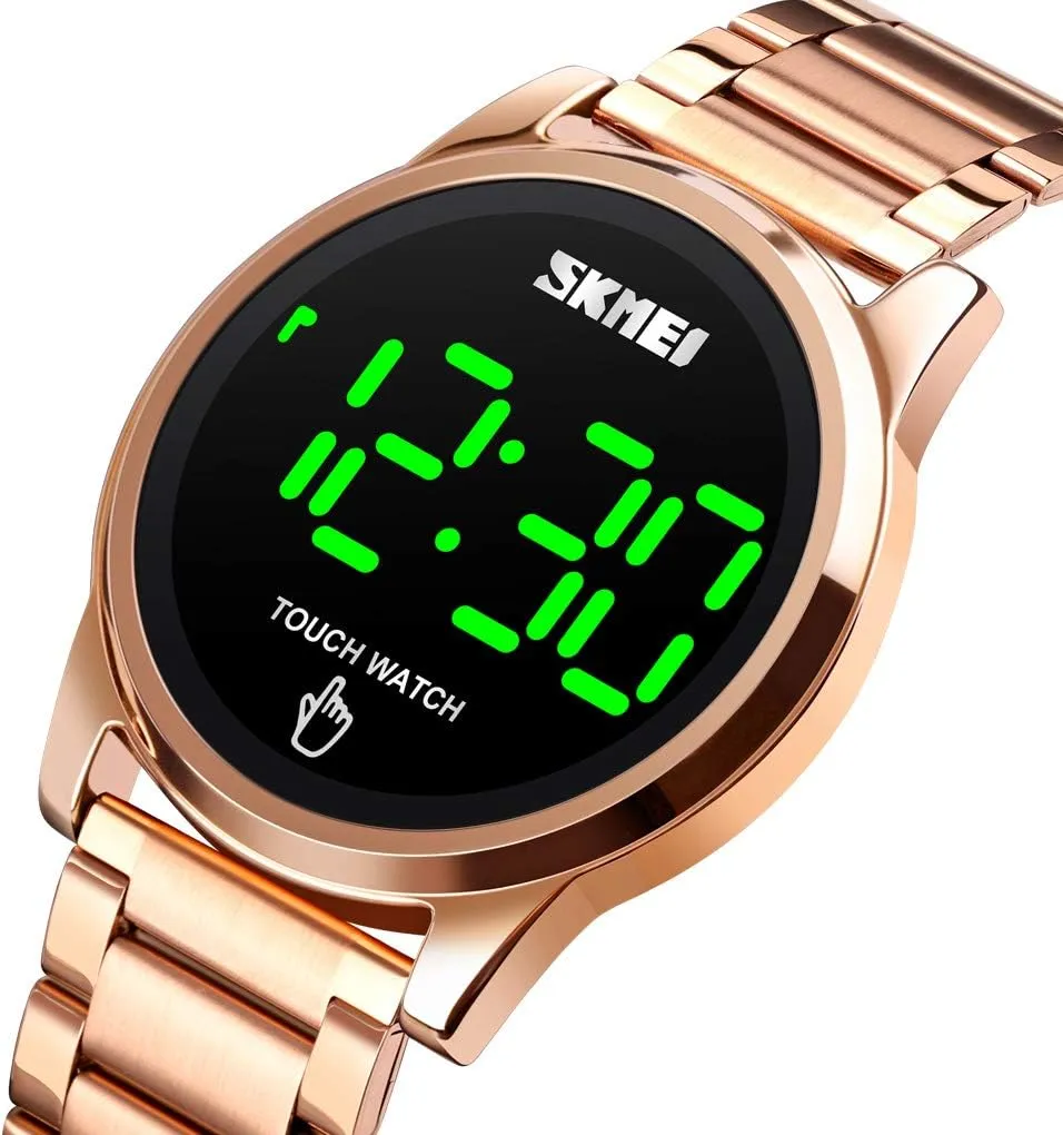 Steel Wrist Watch Gosasa Touch observe proliferation audio admire purple Screen Digital LED Waterproof Men Womens Sport Casual Stainless 