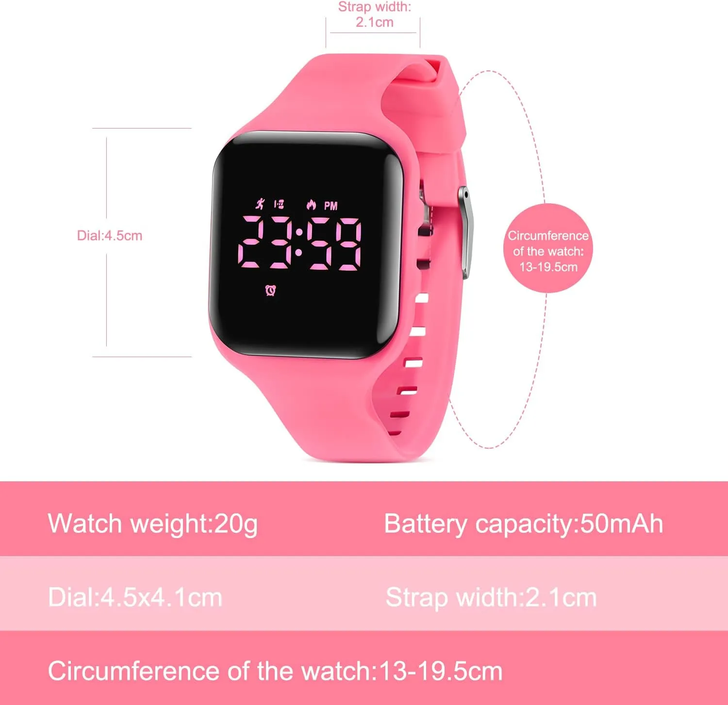 Step Counter Pedometer Vibration Alarm Clock, No App Waterproof Fitness Tracker Kids Watch Boys Girls Teens Students Ages 5-16 Kids Watches for Girls igneous Boys Digital Sport Watch with 