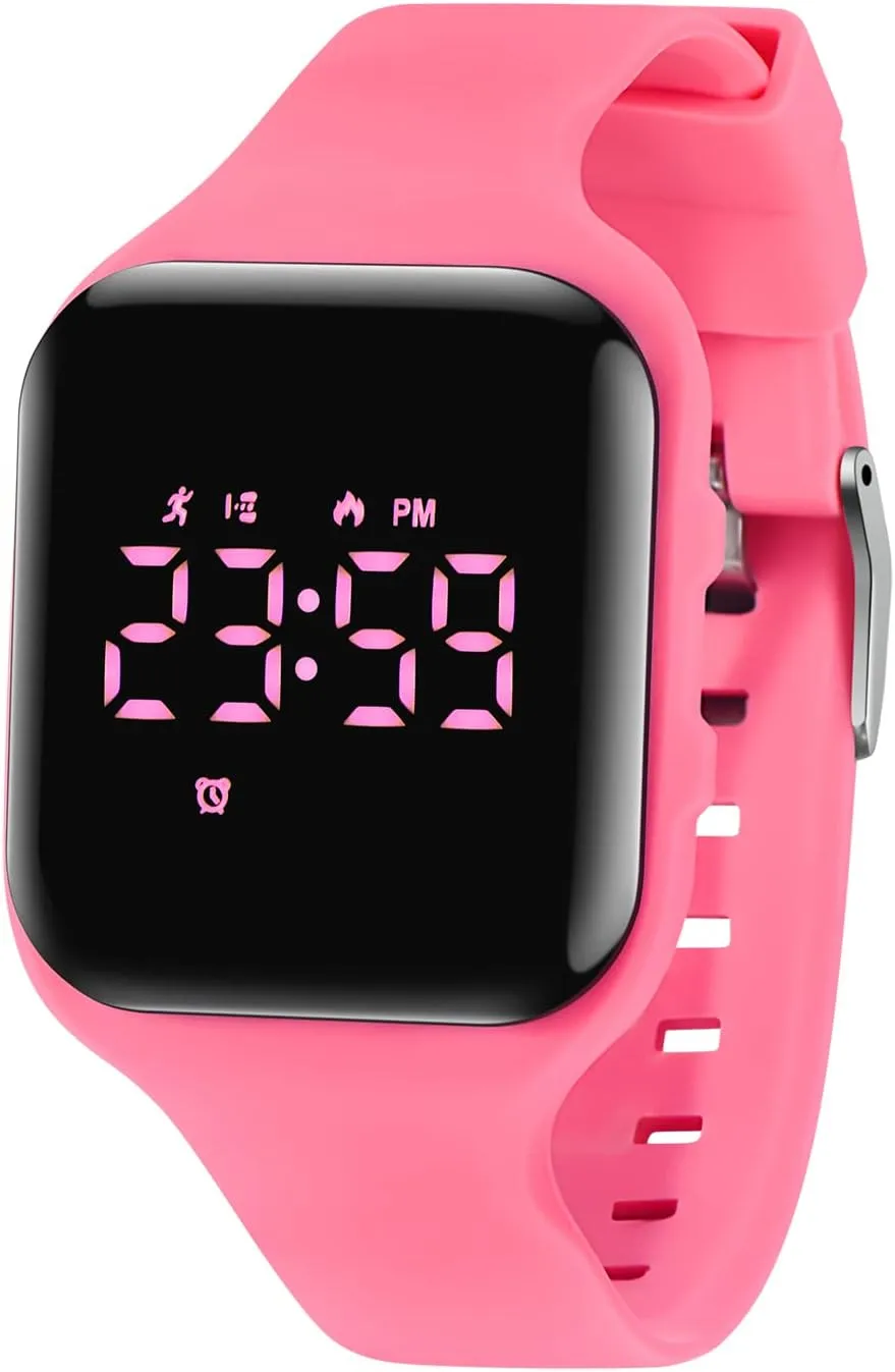 Step Counter Pedometer Vibration Alarm Clock, No App Waterproof Fitness Tracker Kids Watch Boys Girls Teens Students Ages 5-16 Kids Watches for Girls igneous Boys Digital Sport Watch with 