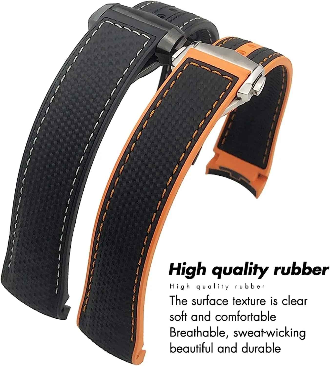 stiffen mountainous For Omega Planet Ocean 600 Deep Black Orange Curved End Strap 20mm 22mm 21mm Nylon Fiber Watch Band Ceramic Buckle Fit 