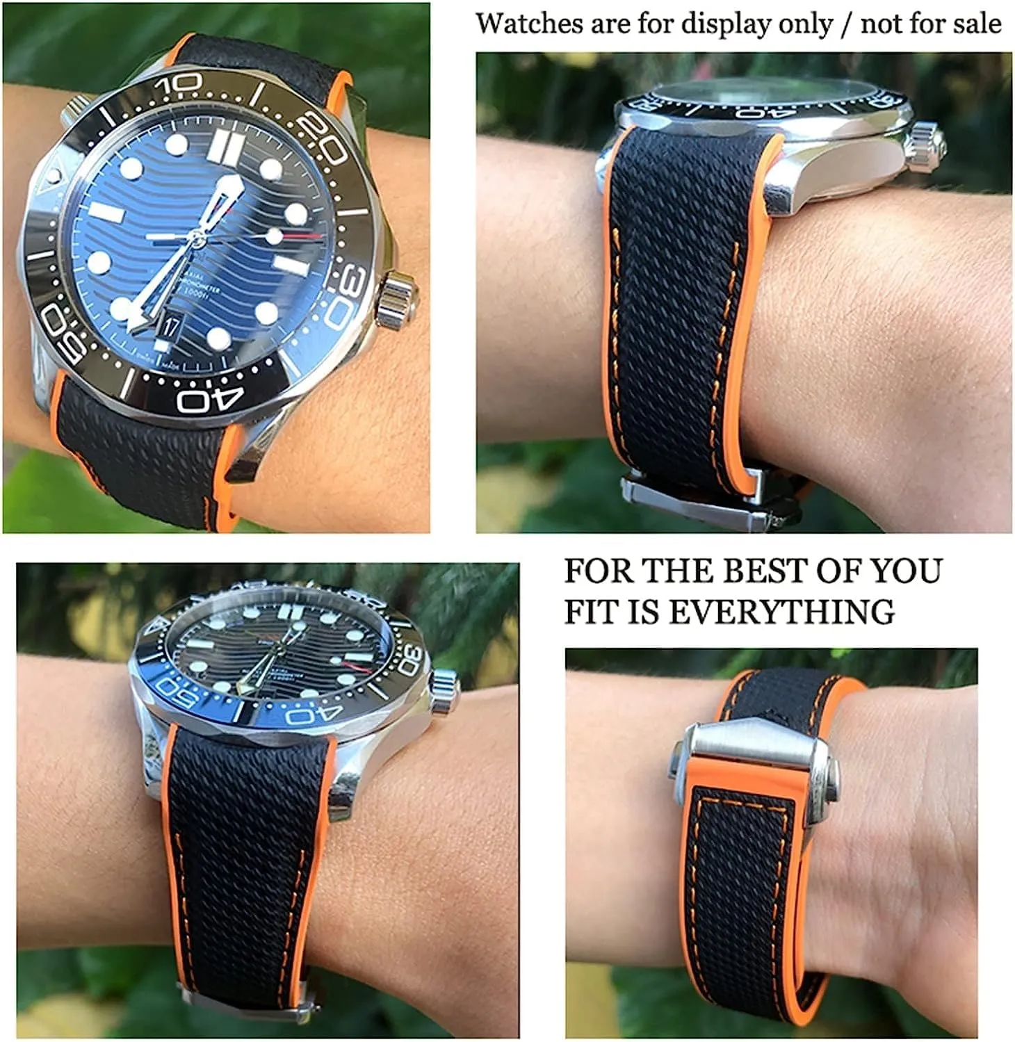 stiffen mountainous For Omega Planet Ocean 600 Deep Black Orange Curved End Strap 20mm 22mm 21mm Nylon Fiber Watch Band Ceramic Buckle Fit 