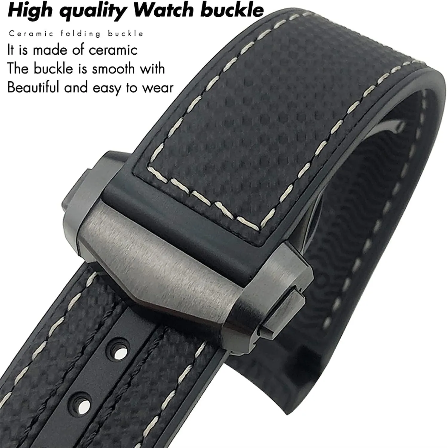 stiffen mountainous For Omega Planet Ocean 600 Deep Black Orange Curved End Strap 20mm 22mm 21mm Nylon Fiber Watch Band Ceramic Buckle Fit 