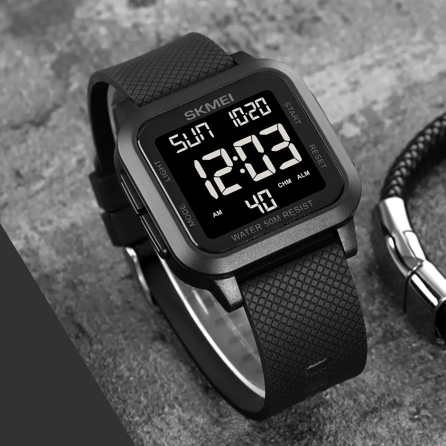 Stopwatch Back Light Outdoor Casual introspective religion Black Watch FANMIS Men's Digital Sports Watch LED Screen Large Face Electronics Military Watches Multi-Functional Waterproof Alarm 