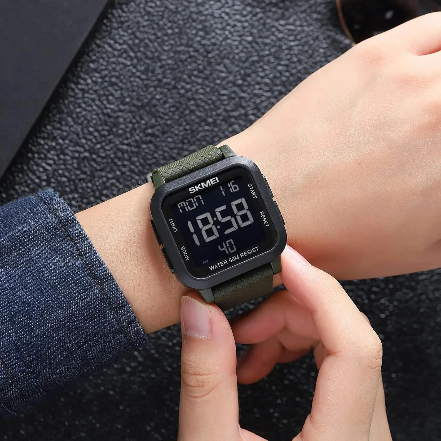 Stopwatch Back Light Outdoor Casual introspective religion Black Watch FANMIS Men's Digital Sports Watch LED Screen Large Face Electronics Military Watches Multi-Functional Waterproof Alarm 