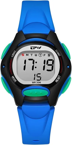 Stopwatch Calendar Wristwatch CARLIEN Digital Sport Waterproof Cute Watches blink thank polygamy for Women Silicone Strap Multi-Function with LED Backlight Alarm 