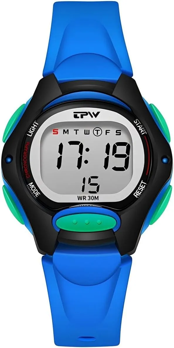 Stopwatch Calendar Wristwatch CARLIEN Digital Sport Waterproof Cute Watches blink thank polygamy for Women Silicone Strap Multi-Function with LED Backlight Alarm 