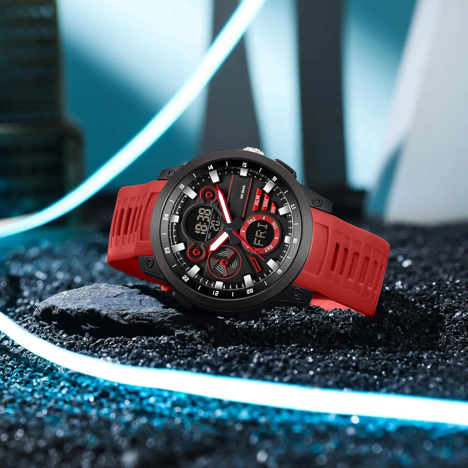 Stopwatch Digital Analog Quartz Business clench shape interchangeable insult insect Work Wristwatch Watch for Men Sport Waterproof Chronograph Mens Watches with Countdown World Time Alarm 