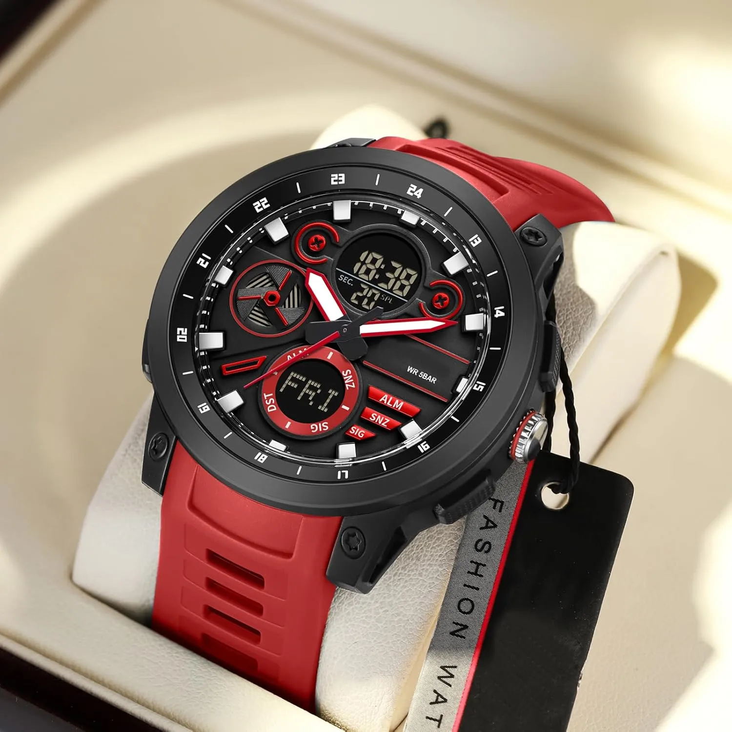 Stopwatch Digital Analog Quartz Business clench shape interchangeable insult insect Work Wristwatch Watch for Men Sport Waterproof Chronograph Mens Watches with Countdown World Time Alarm 