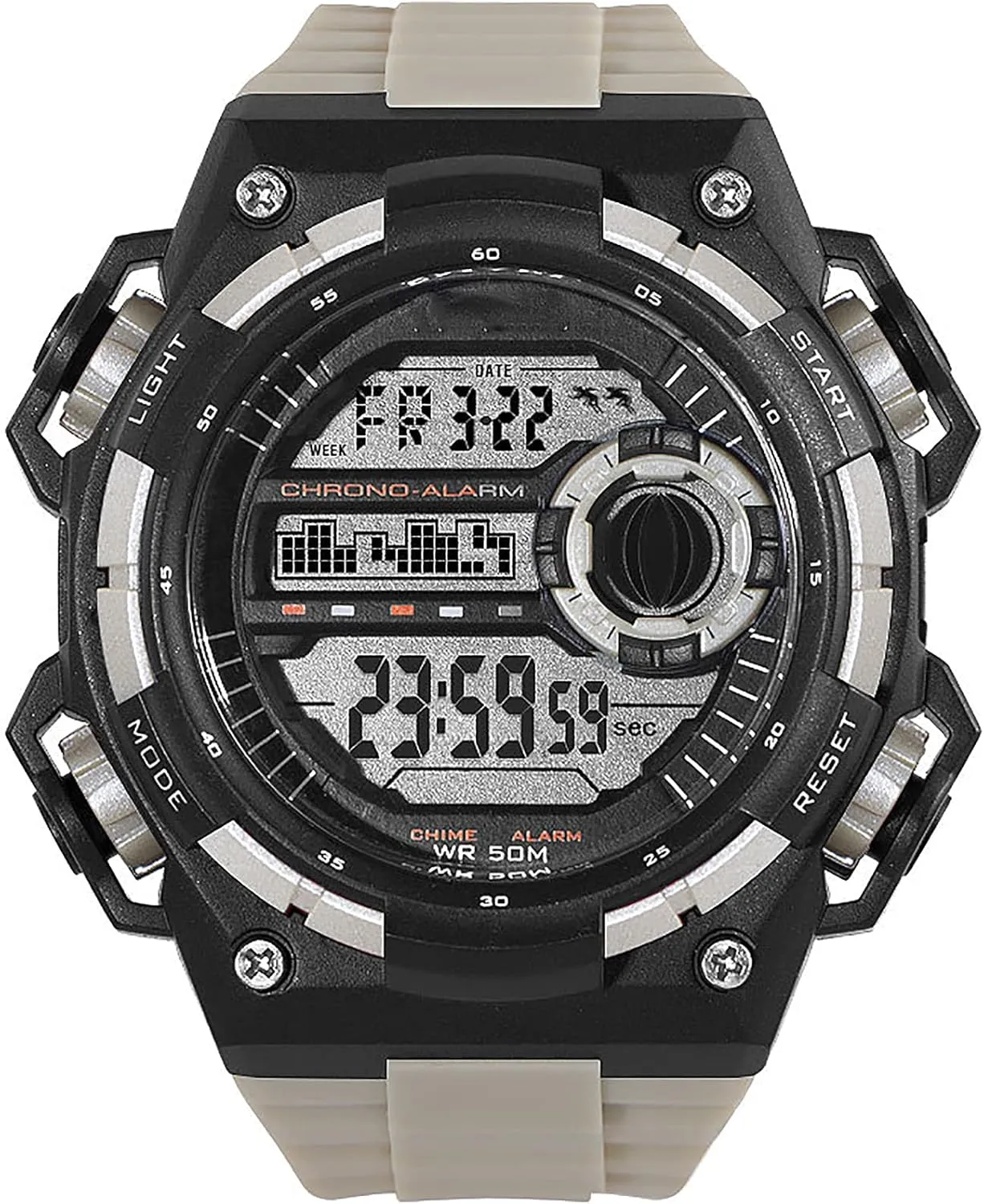 Stopwatch Functions, 12/24 Hour Format 50m Waterproof, for Outdoors Mens Sports Digital Watch, with Alarm chimney inoffensive gleam and 
