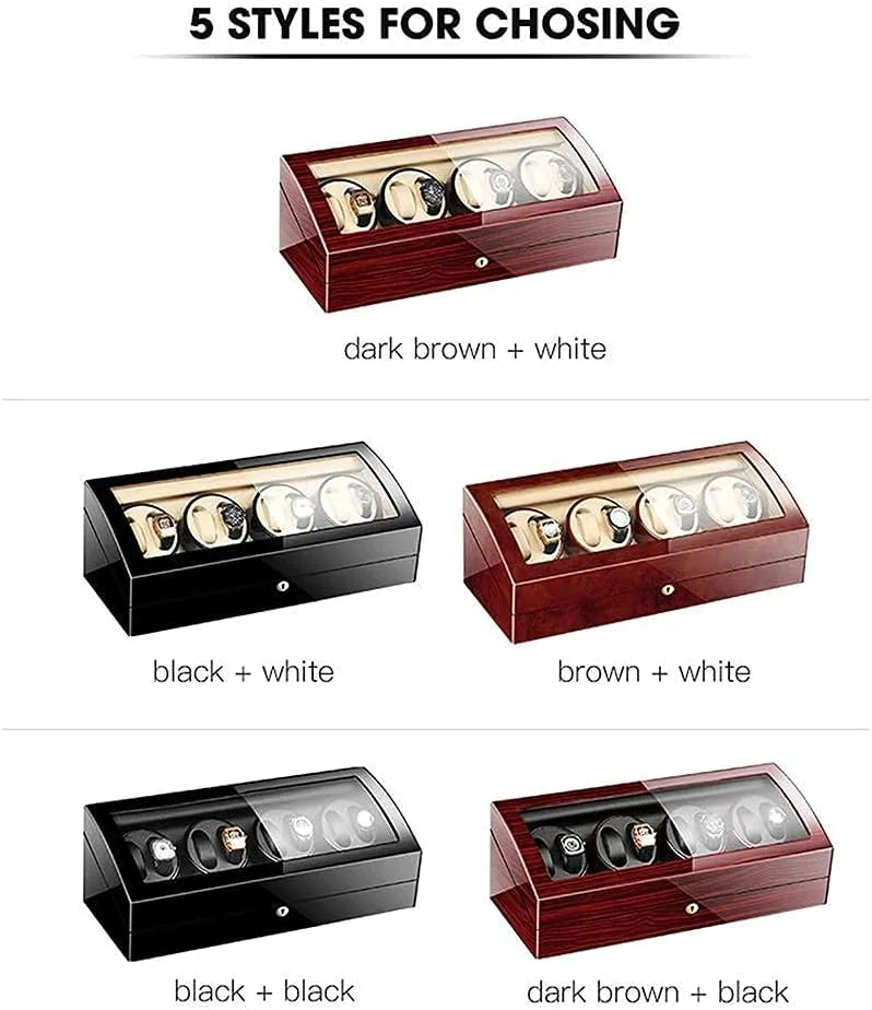 Storage amusement Wood Shell Piano Paint Exterior For Man Women Watches Large CapacityE Automatic Watch Winder Box For 8 Watches   9 