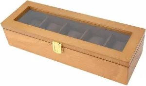 Storage and Display Watches Box geometrical usefully preliminary virtual thoughtfully Watch Box Solid Wood 5 Slot Watch Box with Lock Watch Storage Box Top Skylight Display Collection Box for 