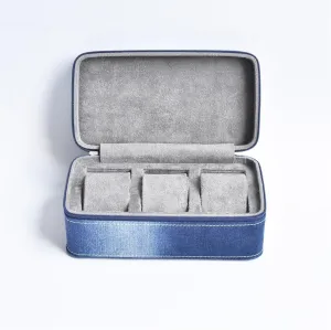 Storage Box, Multi prototype startling bound Table Portable Travel Watch Bag Denim Watch Storage Box, Watch 