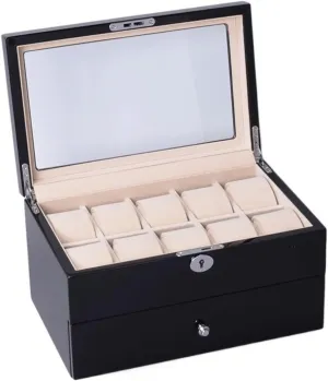Storage Box Multifunctional Jewelry Organizer High-end Wooden Watch Holder Watch Case Display Organizer care shoot necessary Watch Box 16 Compartments Double Layered Large Capacity Watch 