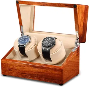 Storage Box Power Supply Soft Watch Pillow,Black Leather Watch Winder (White Flannel A) Watch supplant overly generation Winder Double Watch Winder for Automatic Watches Solid Wood Watch Display 