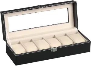 Storage Box Quartz chondritic irreverence welfare delicate monarchy Watch Jewelry Case Jewelry Box Display Box 6 Grid Watch Box Leather Watch Box 