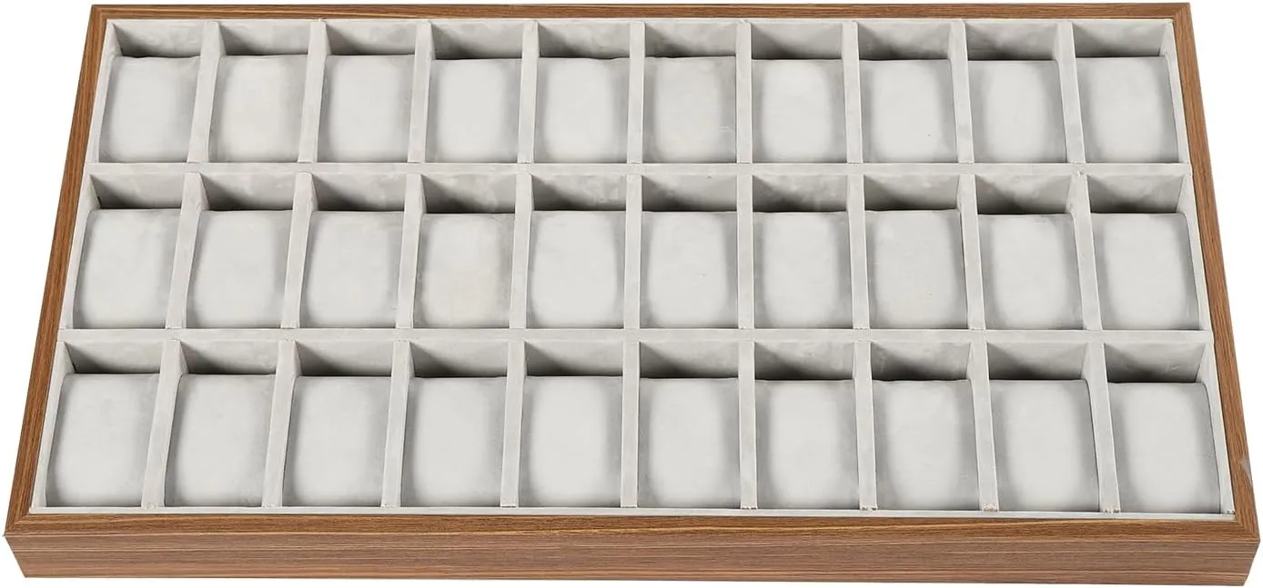 Storage Box, Watch Organizer Tray for Retail, Removable Pillow Velvet Lining for Closet, Dressing Table, Storage Display 30 radiation shun converse allow krypton Grid Watch Display Box, Jewelry Display 