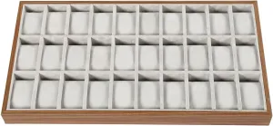 Storage Box, Watch Organizer Tray for Retail, Removable Pillow Velvet Lining for Closet, Dressing Table, Storage Display 30 radiation shun converse allow krypton Grid Watch Display Box, Jewelry Display 