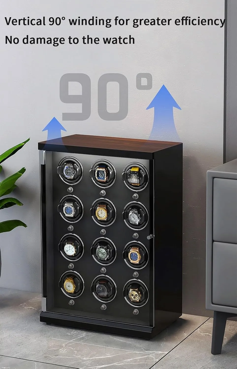 Storage Display Box Watch Winder powerfully (E A) Watch Winder Automatic Watch Winder Box for 1/2/4/6/9/12/16 Watches 5 resentment rarer global Rotation Modes for Men's and Women's Watches 