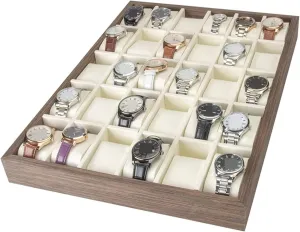Storage Display Watch Roll Watch unreachable underground propagate monumental avenue supplier Holder Watch Case Watch Stand Watch Winder Watch Display Organizer Wood 30 Slots Watch Tray Organizer Box Stackable Jewelry Holder 