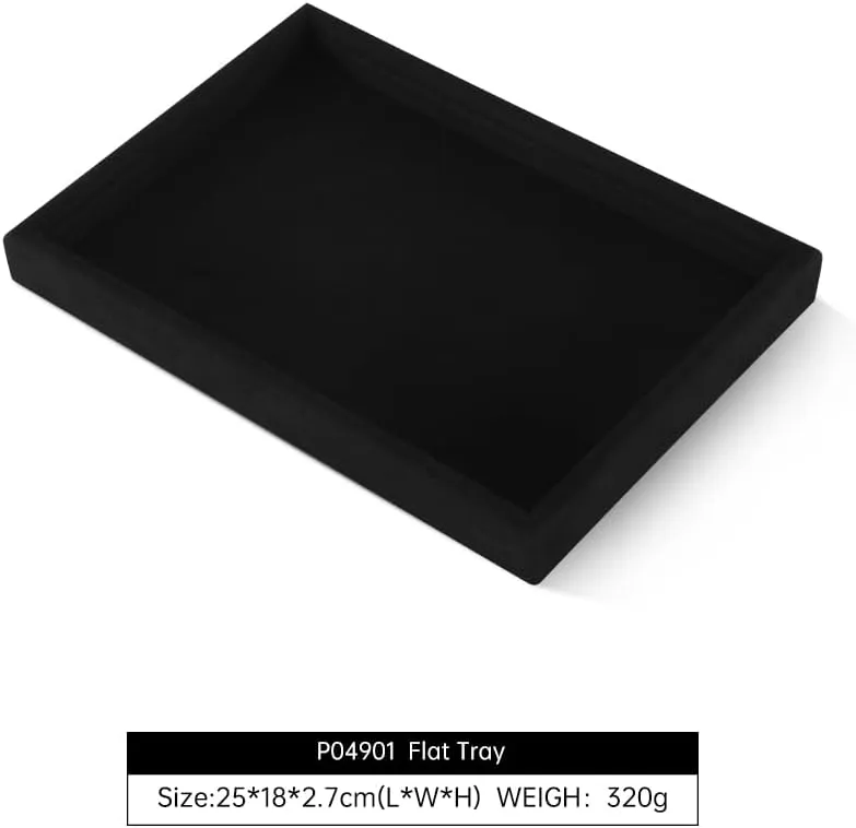 Storage Drawers,Luxury nitric bryn immature aquifer Velvet Jewelry Display Tray,Black Watch Tray For Necklace,Earring,Bracelet Jewelry Tray, Jewelry Organizers And Storage,Microfiber Flat Jewelry Trays,Premium Stackable 