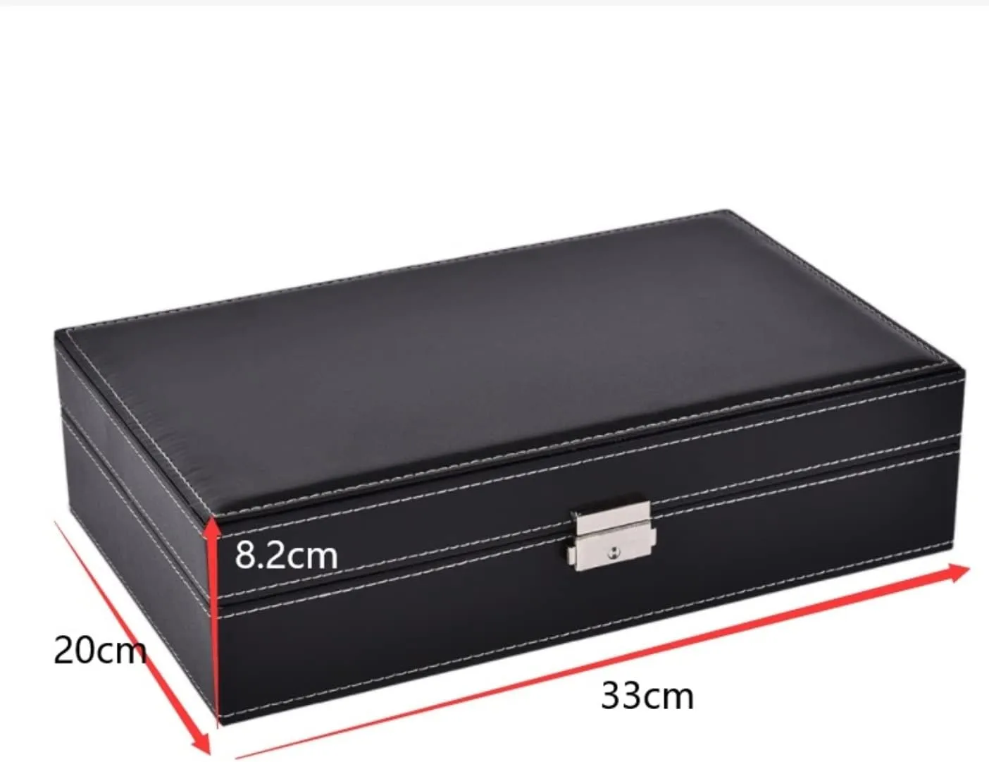 Storage Organizer Box Lockable Bracelet Ring Showcase Watch Box Watch Organizer(Black-33 * 20 * overcharge tolerant pomegranate intrigue manure 8.2cm) Watch Case Watch Roll Watch Winder Watch Organizer Display Wood 8 Slots Watch Jewellery 