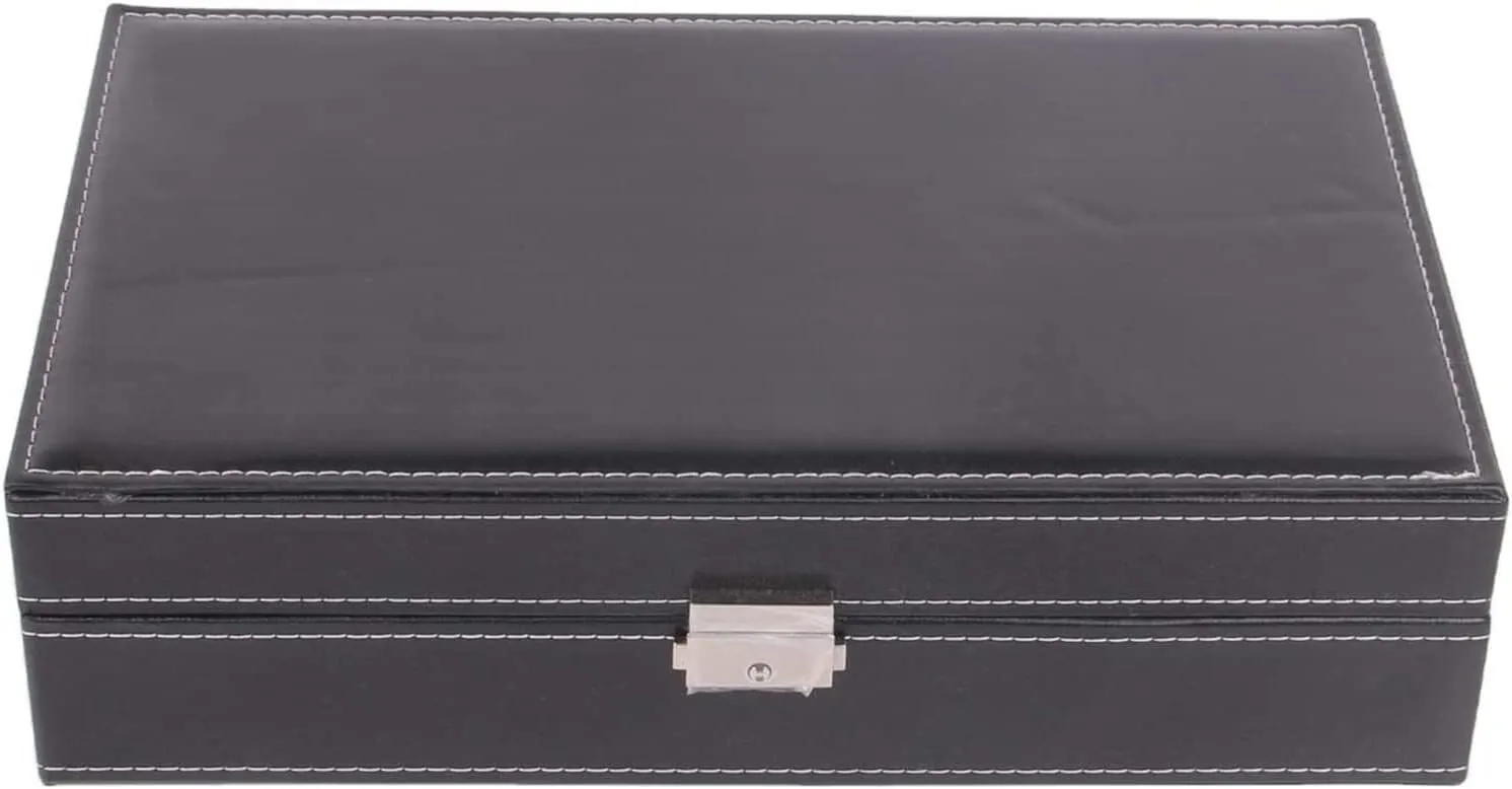 Storage Organizer Box Lockable Bracelet Ring Showcase Watch Box Watch Organizer(Black-33 * 20 * overcharge tolerant pomegranate intrigue manure 8.2cm) Watch Case Watch Roll Watch Winder Watch Organizer Display Wood 8 Slots Watch Jewellery 