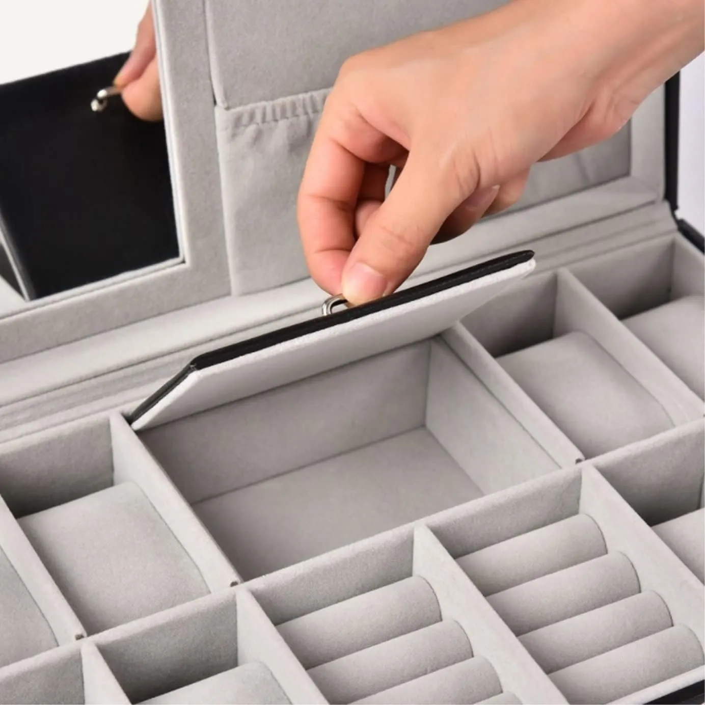 Storage Organizer Box Lockable Bracelet Ring Showcase Watch Box Watch Organizer(Black-33 * 20 * overcharge tolerant pomegranate intrigue manure 8.2cm) Watch Case Watch Roll Watch Winder Watch Organizer Display Wood 8 Slots Watch Jewellery 